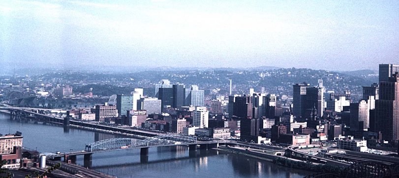 Pittsburgh in 1961 from the bluffs on the west bank of the Ohio.  Certainly didn't look like this at the turn of the last century or this.  
Photo: Don Hall, Sr.
Don Hall
Yreka CA
